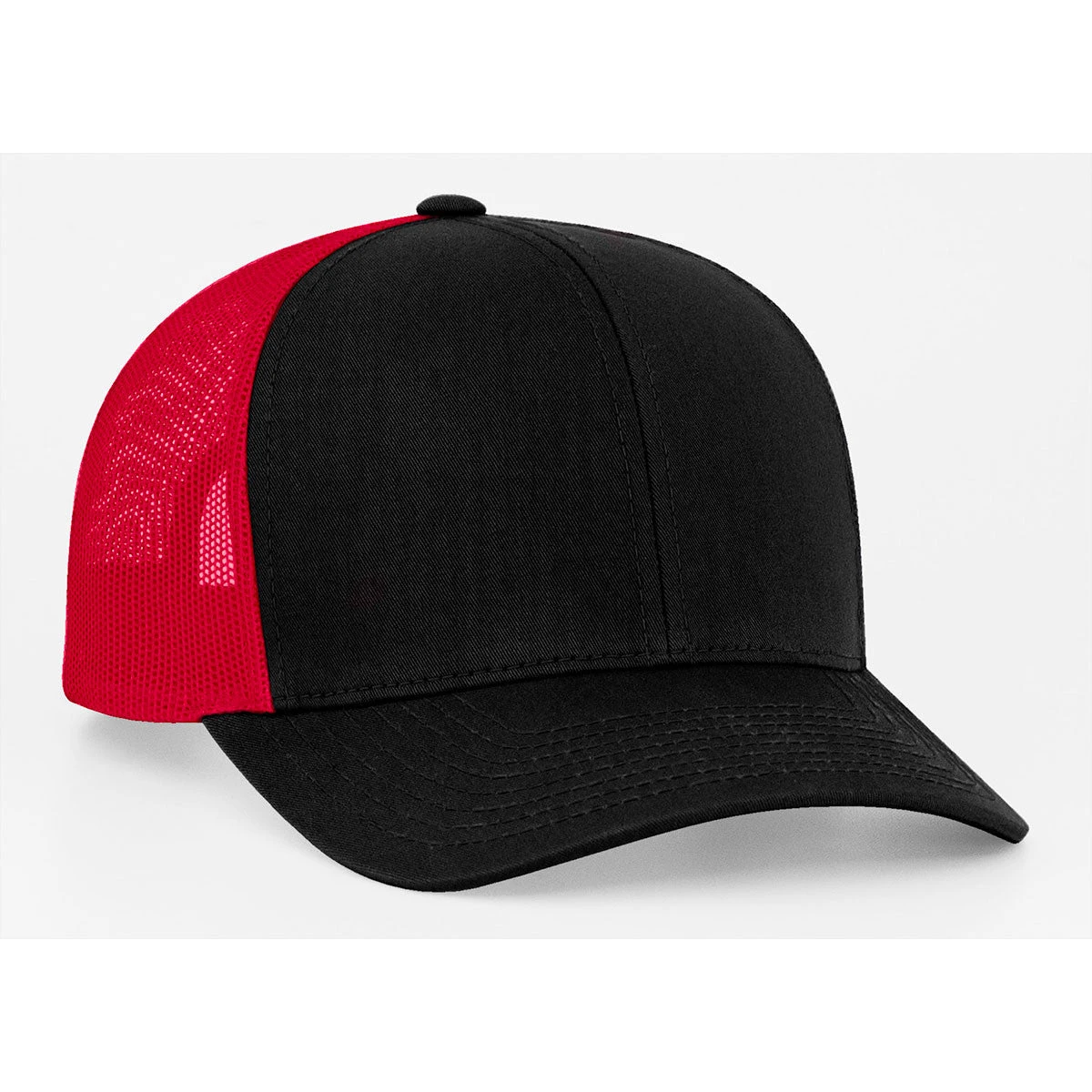 Pacific Headwear Black/Red/Black Snapback Trucker Mesh Cap 1 Pacific Headwear Black/Red/Black Snapback Trucker Mesh Cap