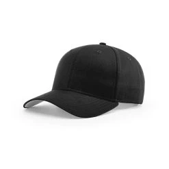 Richardson Black On-Field Solid Pro Twill Hook-and-Loop Cap