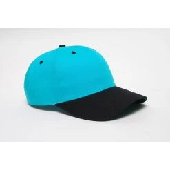 Pacific Headwear Blue Teal/Black Velcro Adjustable Cotton Poly Cap