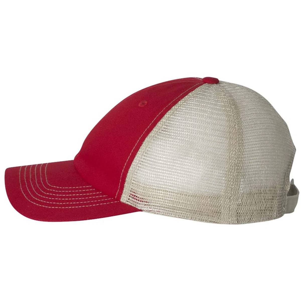 Sportsman Red/Stone Contrast Stitch Mesh Cap 3 Sportsman Red/Stone Contrast Stitch Mesh Cap - Image 3
