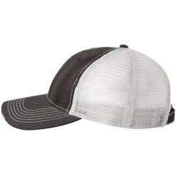 Sportsman Black/Silver Dirty-Washed Mesh Cap -Richardson Sales 3150 Black Silver 3