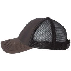 Sportsman Charcoal/Black Dirty-Washed Mesh Cap -Richardson Sales 3150 Charcoal Black 3