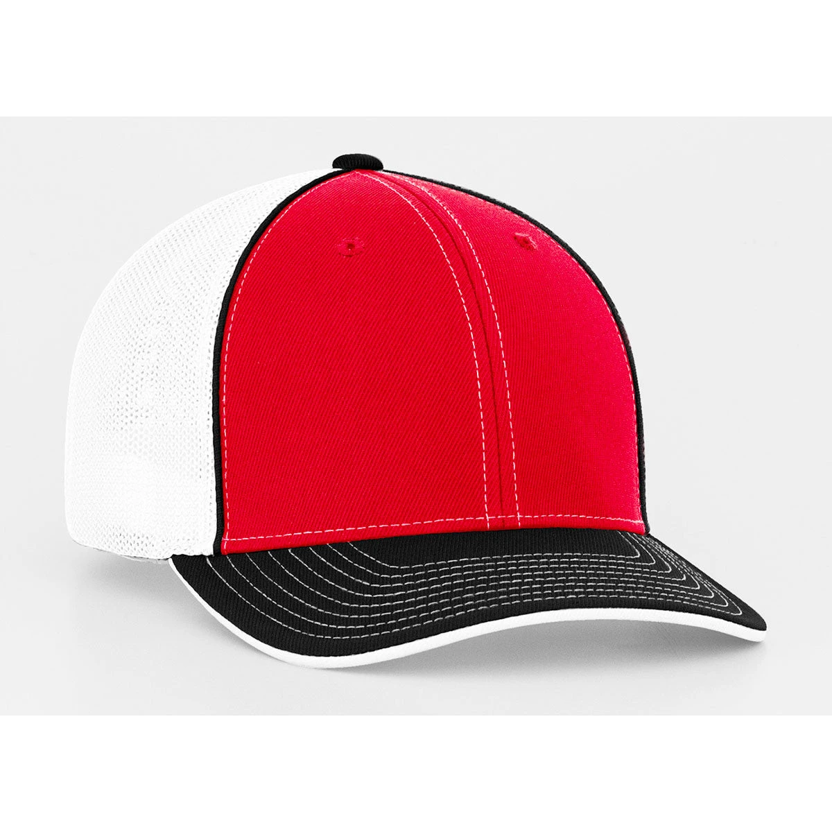 Pacific Headwear Red/Black Universal Fitted Trucker Mesh Cap 1 Pacific Headwear Red/Black Universal Fitted Trucker Mesh Cap