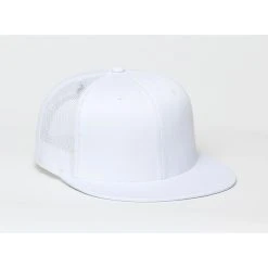 Pacific Headwear White/White D-Series Snapback Trucker Mesh Cap