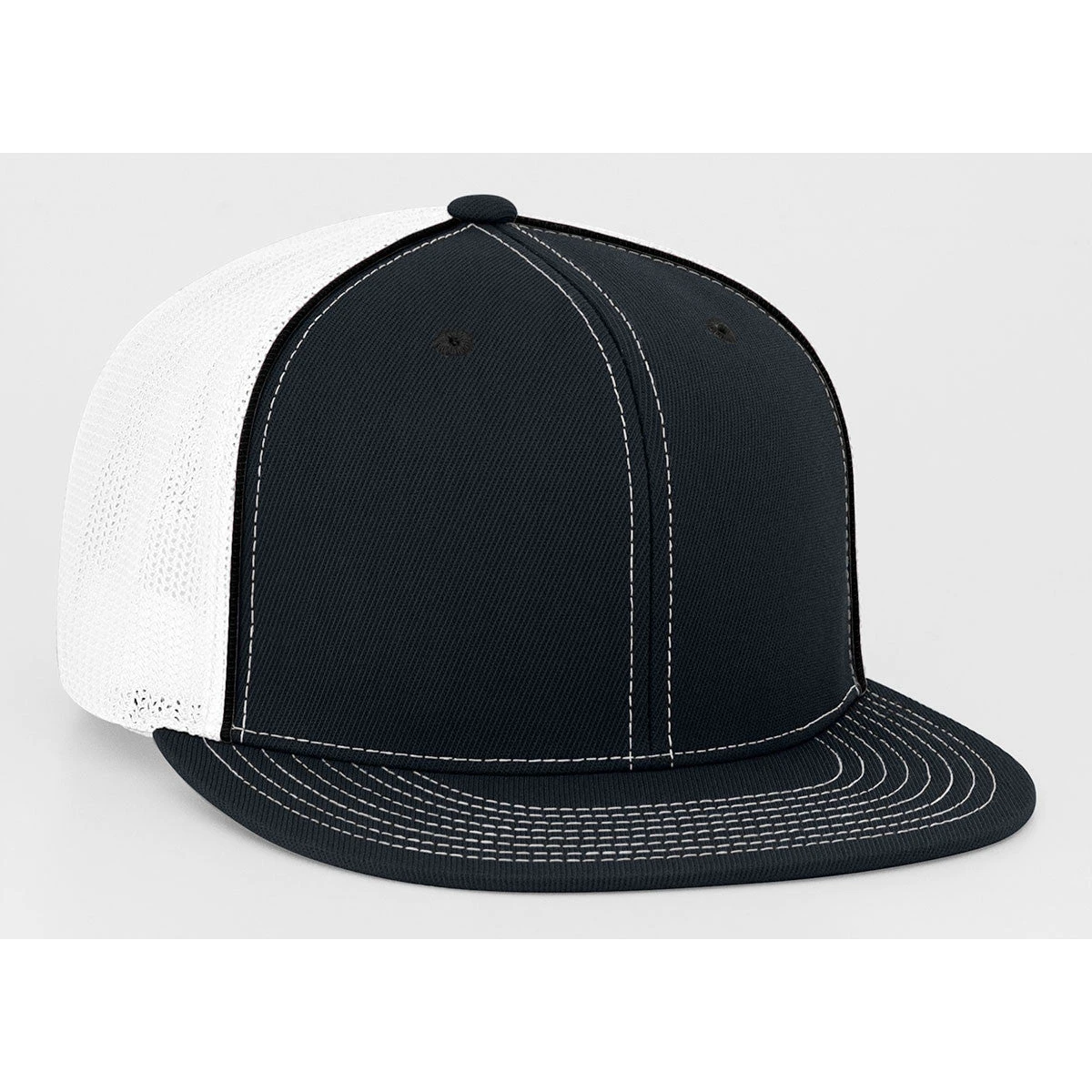 Pacific Headwear Black/White D-Series Fitted Trucker Mesh Cap 1 Pacific Headwear Black/White D-Series Fitted Trucker Mesh Cap