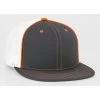 Pacific Headwear Graphite/White/Neon Orange D-Series Fitted Trucker Mesh Cap