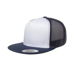 Yupoong Navy/White Classic Trucker With White Front Panel Cap
