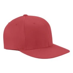 Flexfit Red Wooly Twill Pro Baseball On-Field Shape Cap With Flat Bill