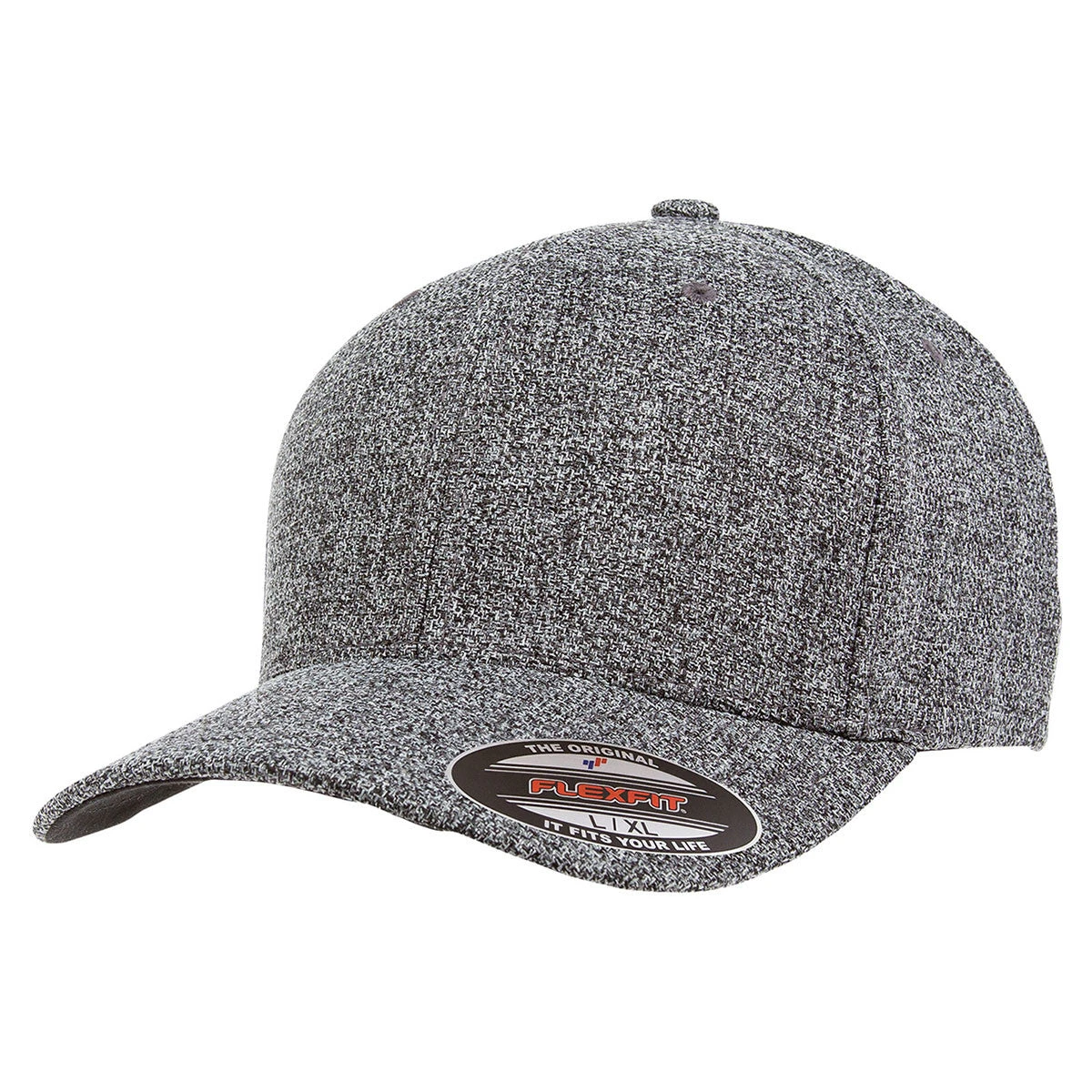 Flexfit Dark Heather Grey Adult Poly Melange Heather Stretch Cap 1 Flexfit Dark Heather Grey Adult Poly Melange Heather Stretch Cap