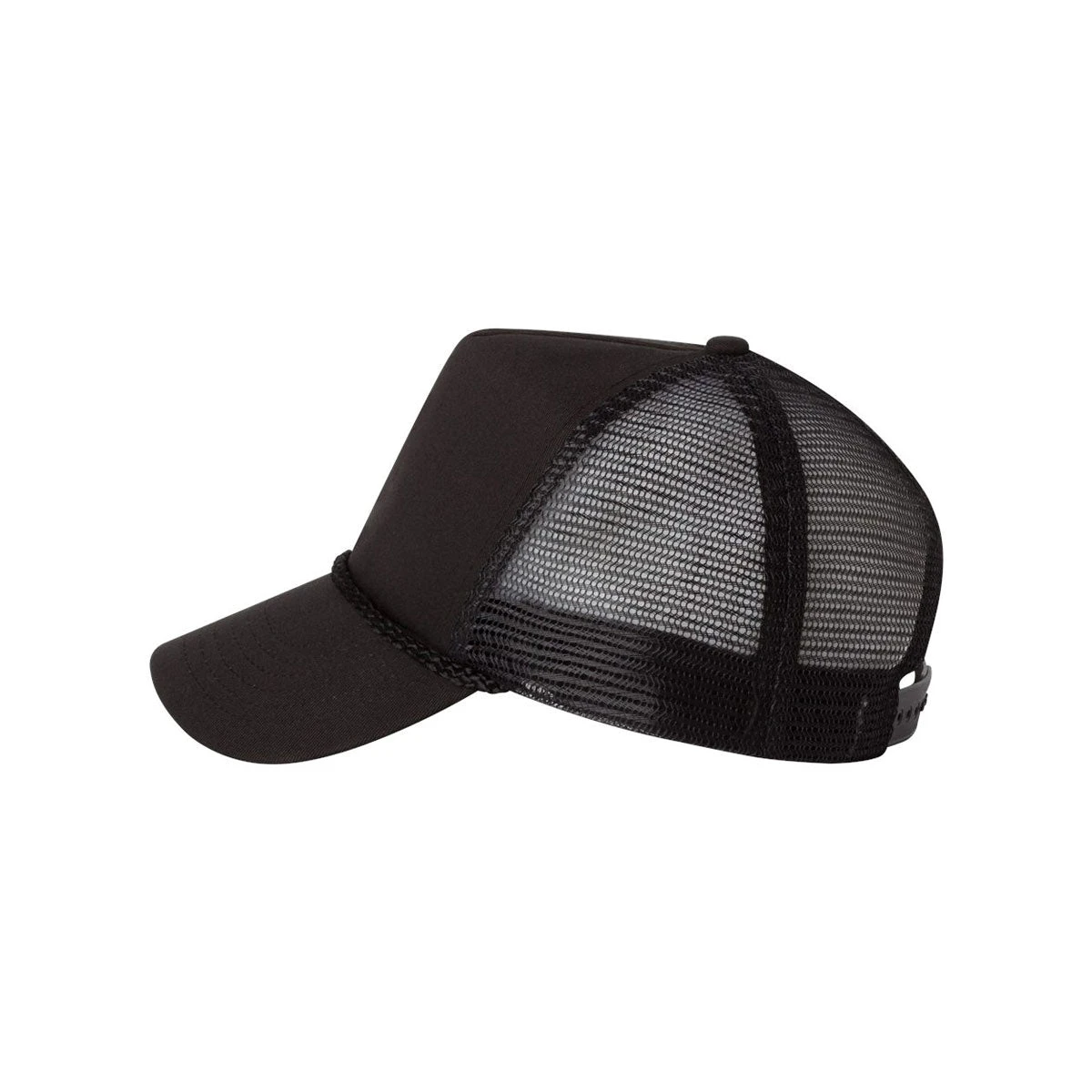 Valucap Black Five-Panel Trucker Cap 3 Valucap Black Five-Panel Trucker Cap - Image 3