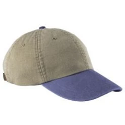Adams® Adams Men's Khaki/Royal 6-Panel Low-Profile Washed Pigment-Dyed Cap