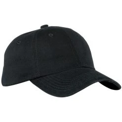 Port Authority Black Brushed Twill Cap
