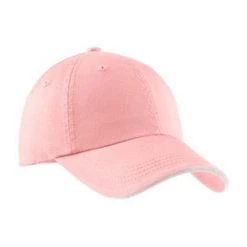 Port Authority Light Pink/White Sandwich Bill Cap With Striped Closure
