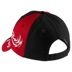 Port Authority Black/Red/White Colorblock Racing Cap With Flames -Richardson Sales C859 Black Red White B