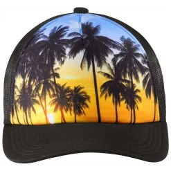 Port Authority Palm Trees Snapback Photo Real Trucker Cap -Richardson Sales C950 Palm Trees 3