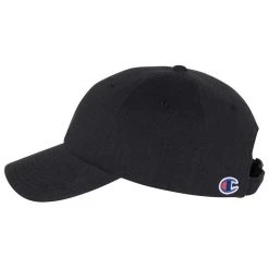 Champion Black Jersey Knit Dad Cap 6 Champion Black Jersey Knit Dad Cap -Richardson Sales CS4001 Black 3