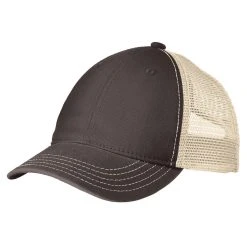 District Chocolate Brown/Stone Super Soft Mesh Back Cap -Richardson Sales DT630 Chocolate Brown Stone S