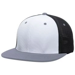 Pacific Headwear White/Black/Graphite Premium M2 Performance Trucker FlexFit Cap -Richardson Sales ES341 White Black Graphite 3