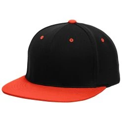 Pacific Headwear Black/Orange Premium P-Tec FlexFit Cap -Richardson Sales ES342 Black Orange 3