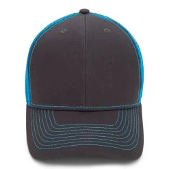 Paramount Apparel Charcoal/Neon Blue Neon Mesh Back Cap
