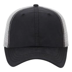 Paramount Apparel Black/Silver Wax Cloth Mesh Cap