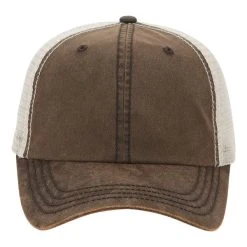 Paramount Apparel Brown/Ivory Wax Cloth Mesh Cap