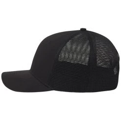 UNRL Black/Black Mid-Pro Trucker Cap -Richardson Sales MP6N2SB BLK 4