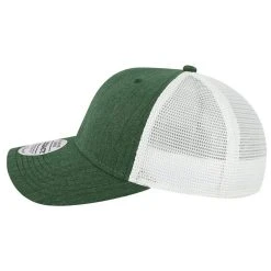 Legacy Melange Dark Green/White Mid-Pro Snapback Trucker Cap -Richardson Sales MPS Melange Dark Green White S
