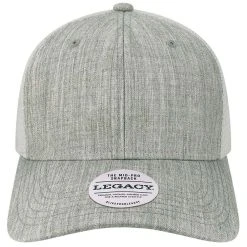 Legacy Melange Grey/White Mid-Pro Snapback Trucker Cap
