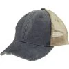 Adams® Adams Men's Black/Tan 6-Panel Pigment-Dyed Distressed Trucker Cap
