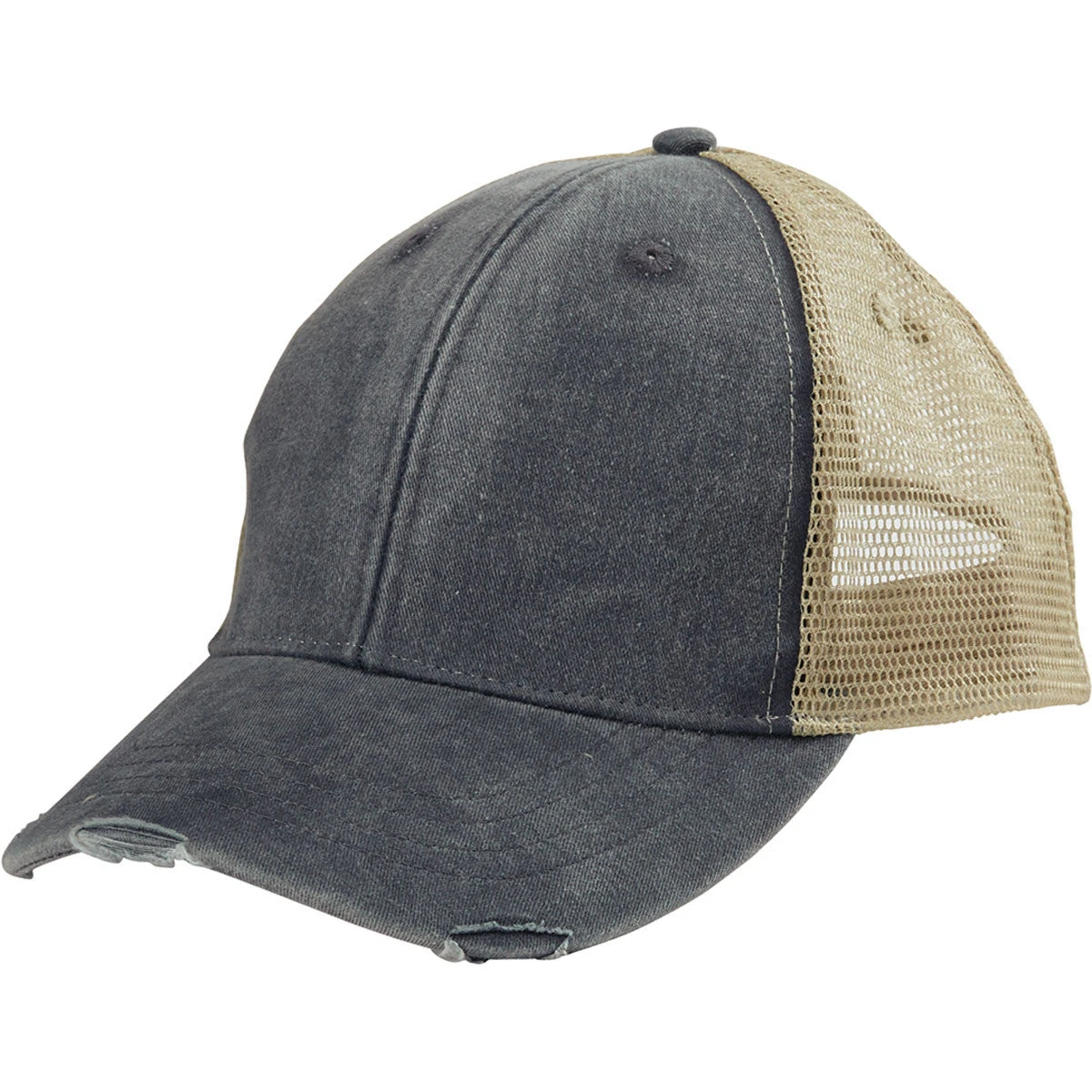 Adams® Adams Men's Black/Tan 6-Panel Pigment-Dyed Distressed Trucker Cap 1 Adams® Adams Men's Black/Tan 6-Panel Pigment-Dyed Distressed Trucker Cap
