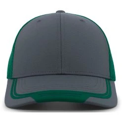Pacific Headwear Carbon/Dark Green/Carbon Welded Sideline Cap