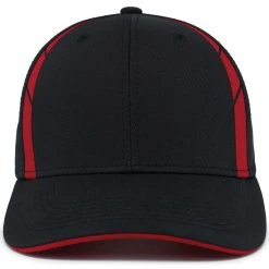 Pacific Headwear Black/Red Coolcore Sildline Snapback Cap