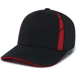 Pacific Headwear Black/Red Coolcore Sildline Snapback Cap -Richardson Sales P303 Black Red 3