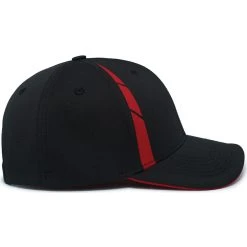 Pacific Headwear Black/Red Coolcore Sildline Snapback Cap -Richardson Sales P303 Black Red 4