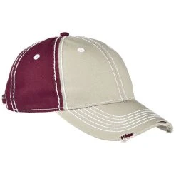 Adams® Adams Khaki/Maroon Distressed Rambler Cap