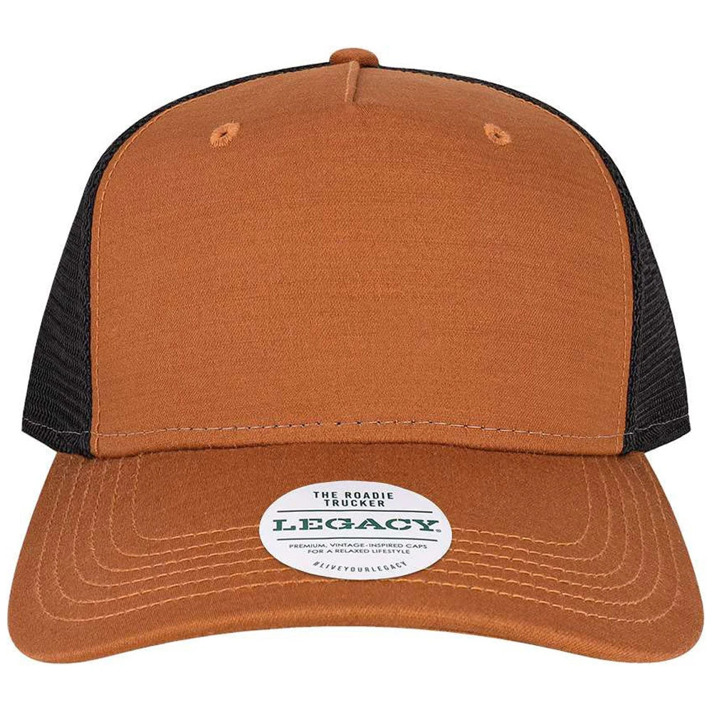 Legacy Copper Slub/Black Five-Panel Trucker Cap 1 Legacy Copper Slub/Black Five-Panel Trucker Cap