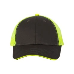 Valucap Charcoal/Neon Yellow Sandwich Trucker Cap