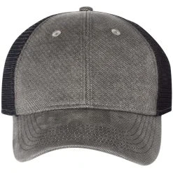 Sportsman Grey/Black Faux Waxy Trucker Cap -Richardson Sales SP3250 Grey Black 4