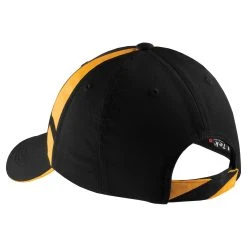 Sport-Tek Black/Gold Dry Zone Mesh Inset Cap -Richardson Sales STC12 Black Gold 2