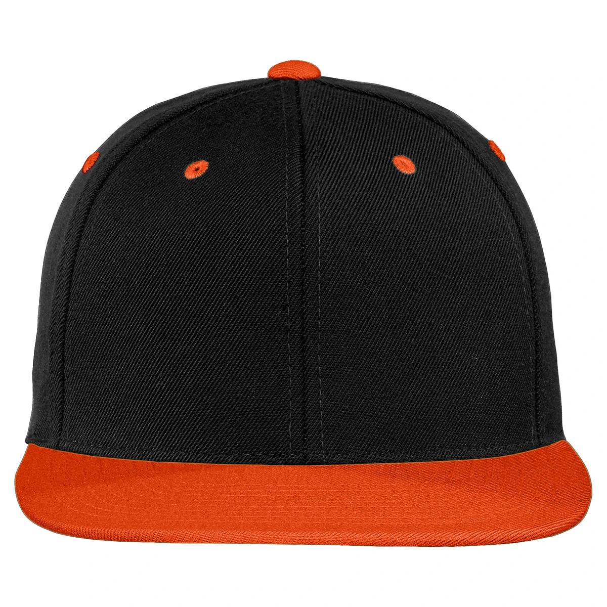 Sport-Tek Black/Deep Orange Flat Bill Snapback Cap 2 Sport-Tek Black/Deep Orange Flat Bill Snapback Cap - Image 2